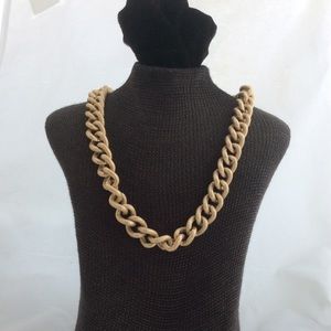 Vintage Textured Gold Tone Large Link Necklace